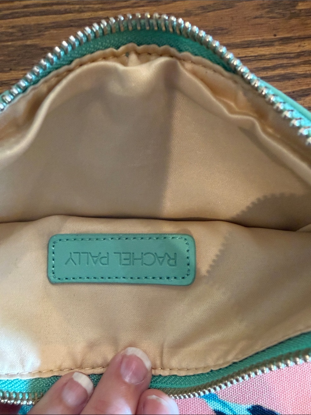 Rachel Pally Teal Trim Canvas Cosmetic Pouch or Clutch